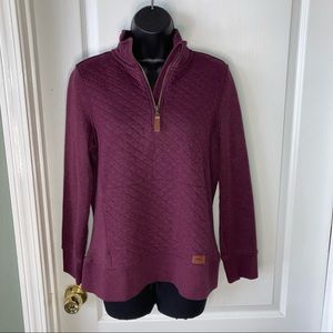 LL Bean Small Sweater Quilted Quarter-Zip Pullover